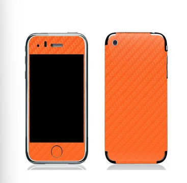 Iphone 3G Orange Carbon Fiber Texture Mobile Skin