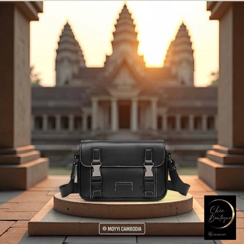 Sacoche en cuir noir élégant