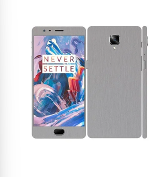 ONE PLUS 3T Silver Brushed Metal Texture Mobile Skin