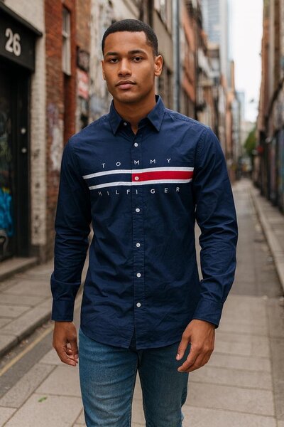 Chemise bleu marine homme élégante