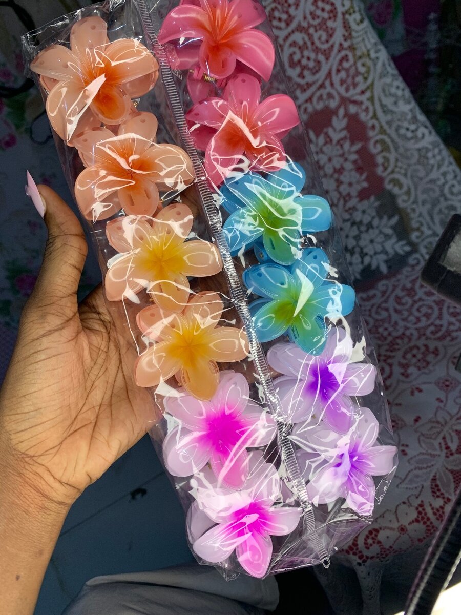 Pinces à cheveux fleurs colorées