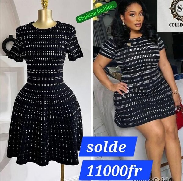 Robe élégante noire et blanche