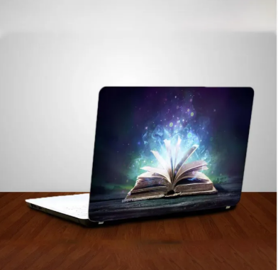 Glowing Book Laptop Back Skin-Laptop Skin Vinyl Sticker Decal, 13 13.3 14.6 15 15.4 15.6 inch Laptop Skin Sticker Cover For All Laptops