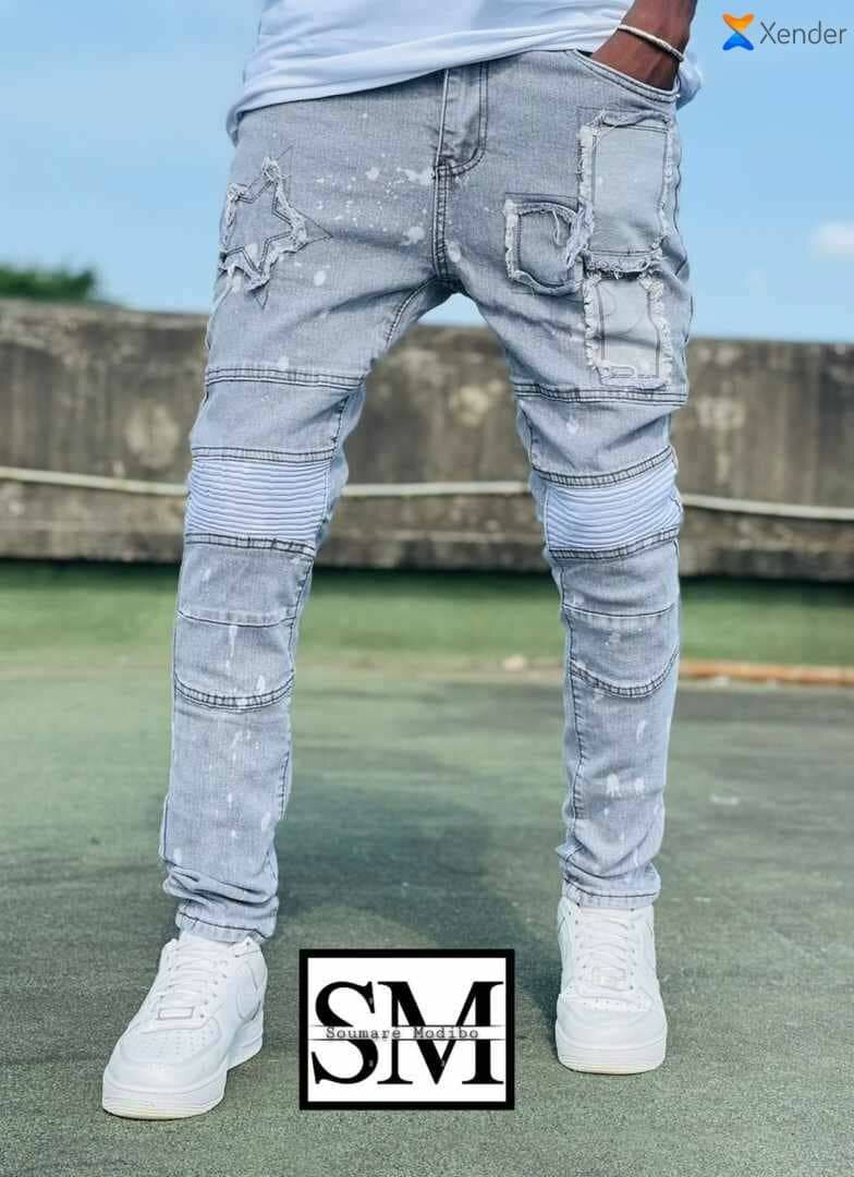 Jeans bleu et blanc sal