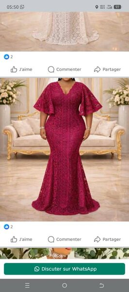 Robe Longue Évasée en Dentelle