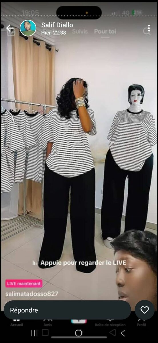 Ensemble rayé élégant