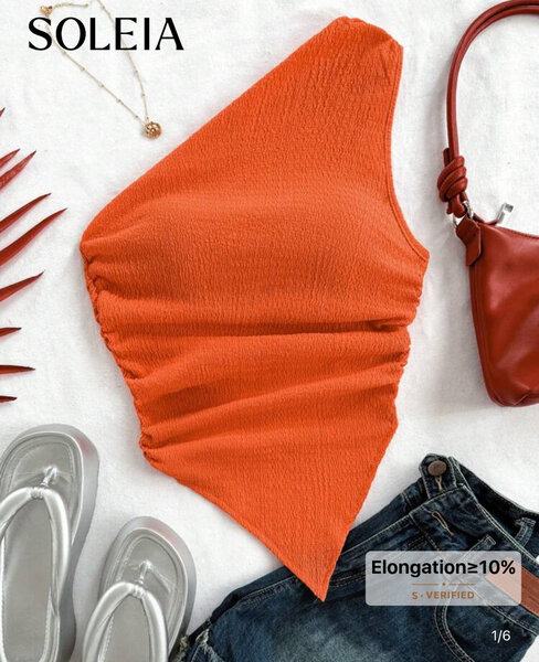 Haut orange asymétrique femme