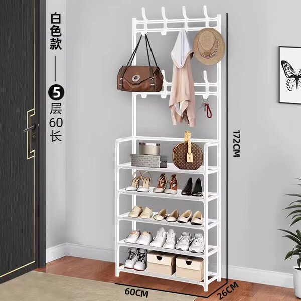 Étagère porte-manteau blanche