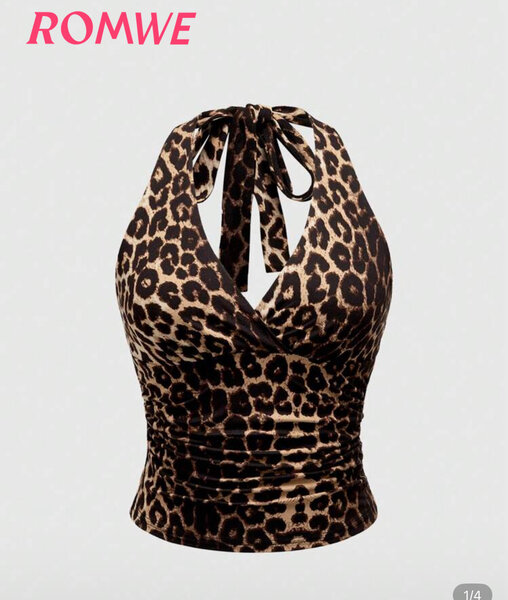 Top dos nu léopard femme