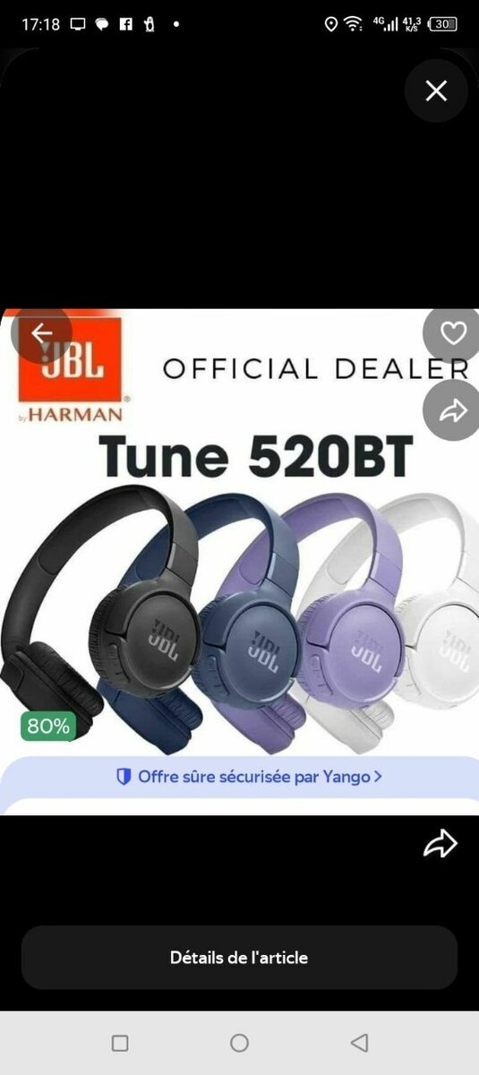 Casque Bluetooth JBL Tune 520BT