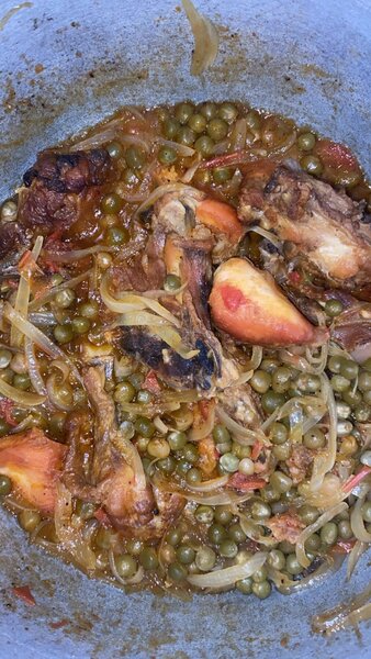 Petits pois au poulet