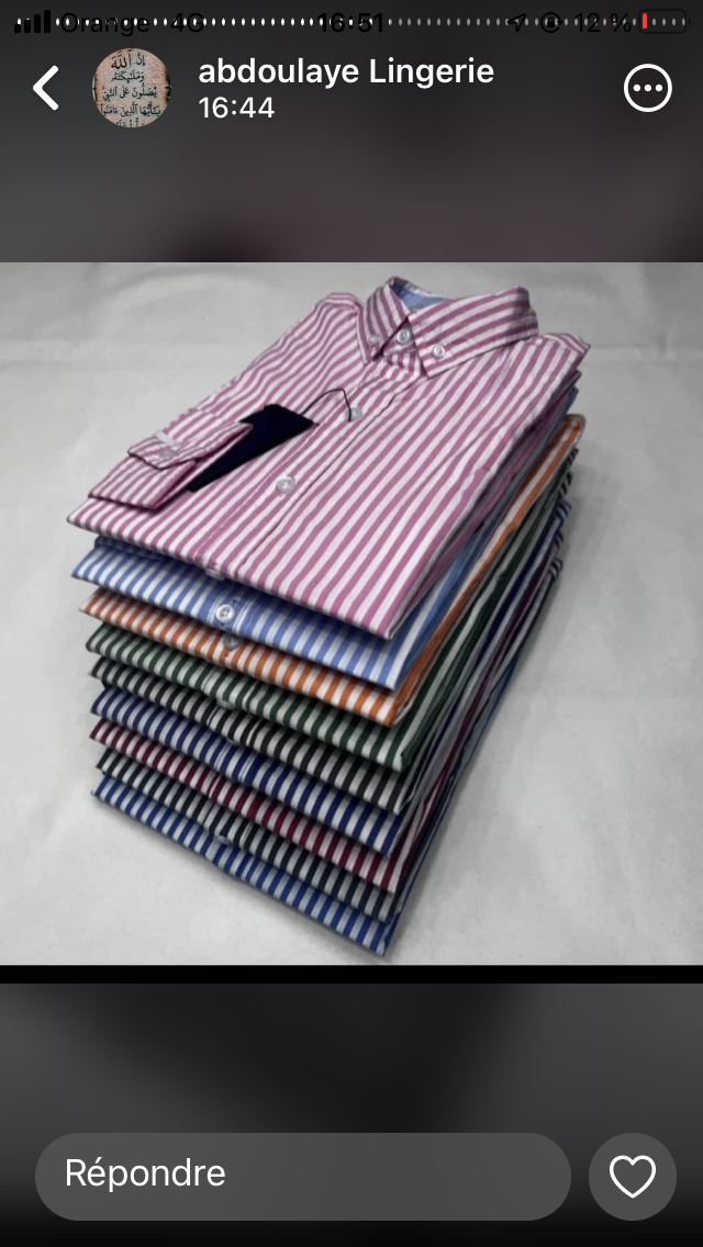 Chemise Homme Rayée Élégante