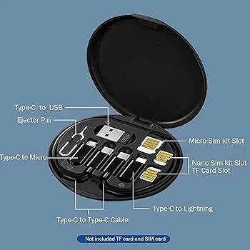 Multifunctional cable storage box with USB AType CMicro USB