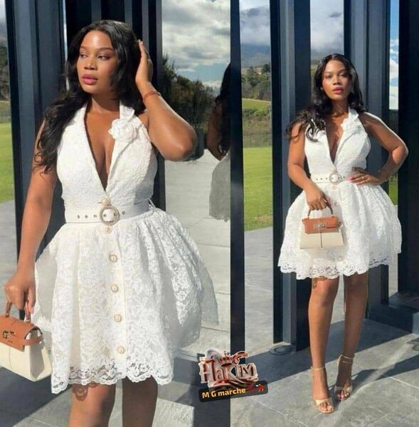 Robe en dentelle blanche élégante