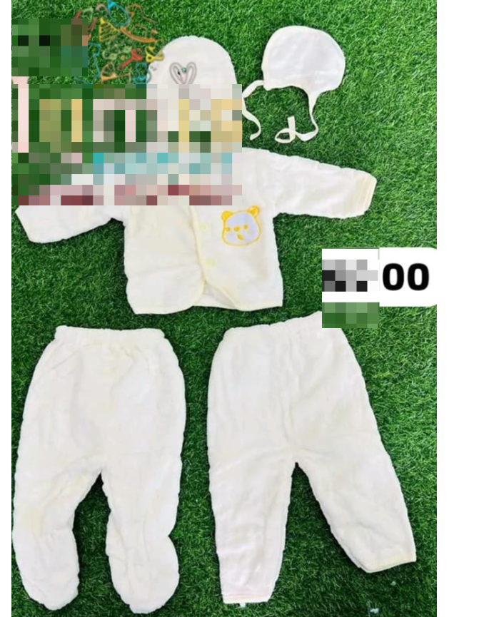 Baby set for newborns, cotton, white, 5 pieces