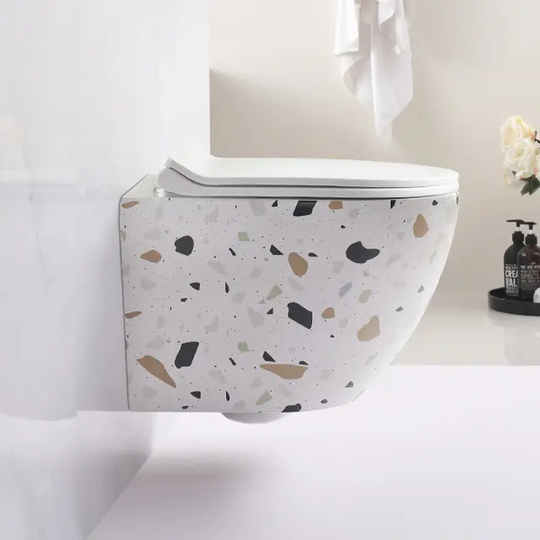 Terrazzo effect Concealed Water Closet