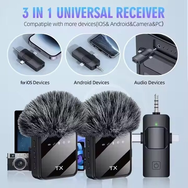 Microphone sans fil 3 en 1 universel