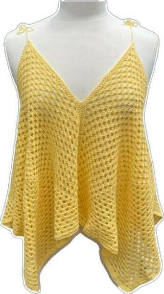 Top en crochet jaune