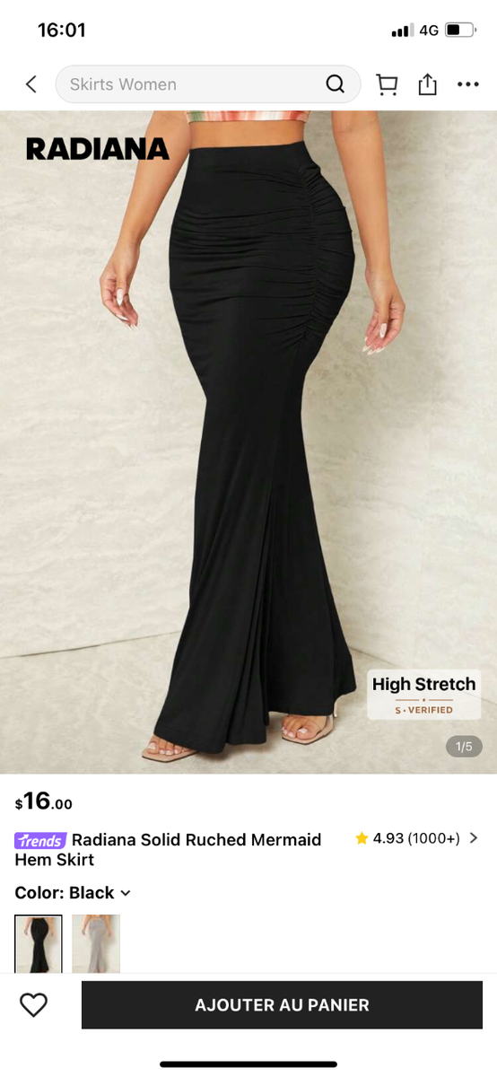 Jupe longue taille haute en maille