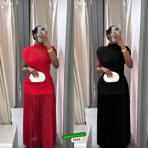 Robe Élégante Longue Plissée