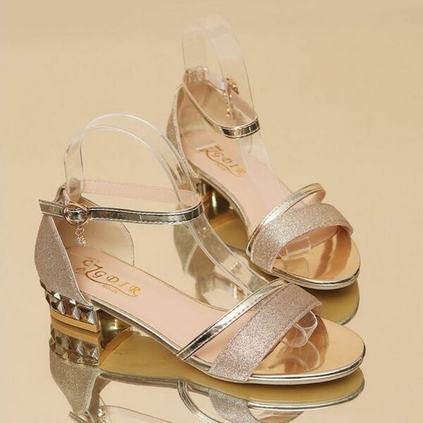 Sandales Glamour à Talon Bloc Strass