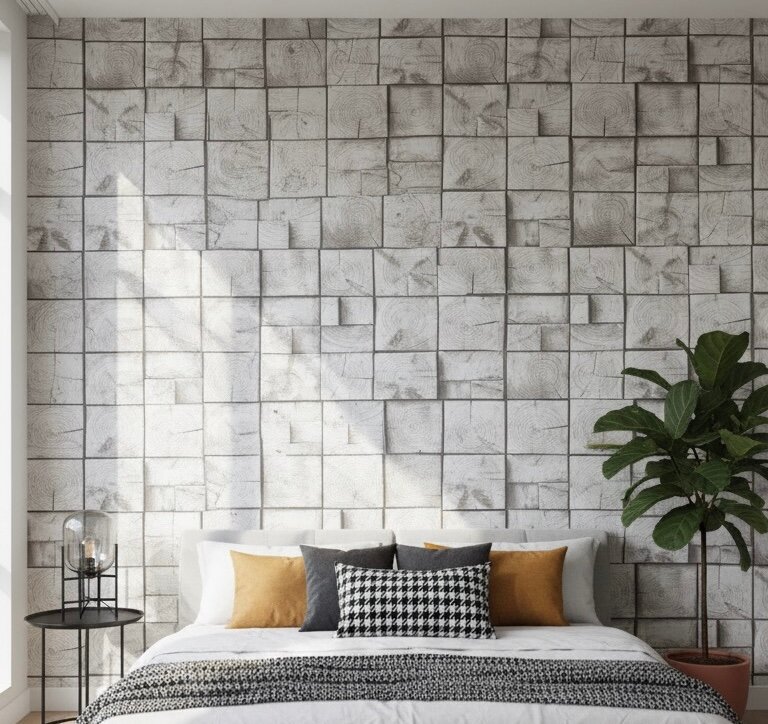 Panneau mural en bois 3D