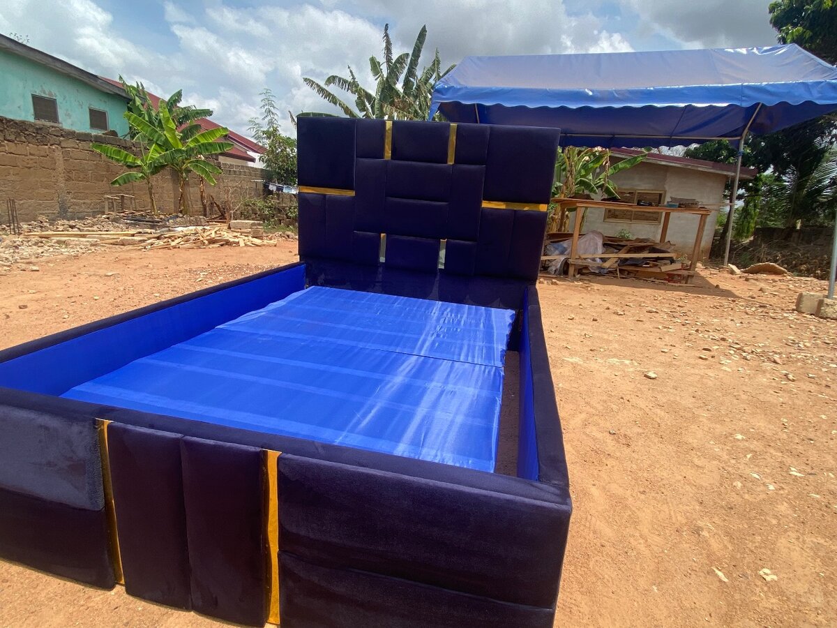 Double Bed Frame Blue Black