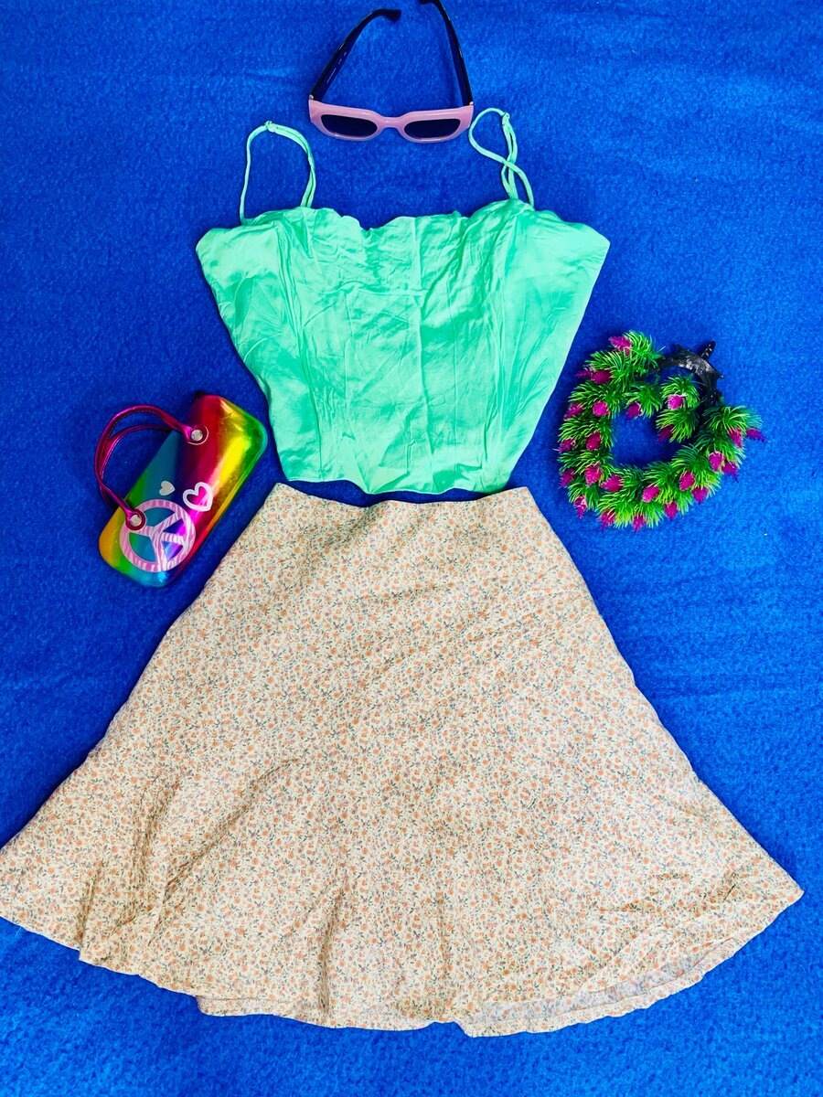 Ensemble Top et Jupe Fleurie