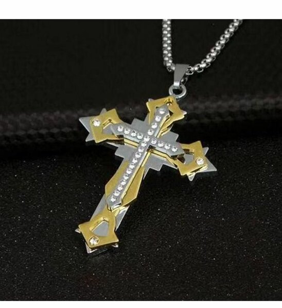 Collier Croix Acier Inoxydable