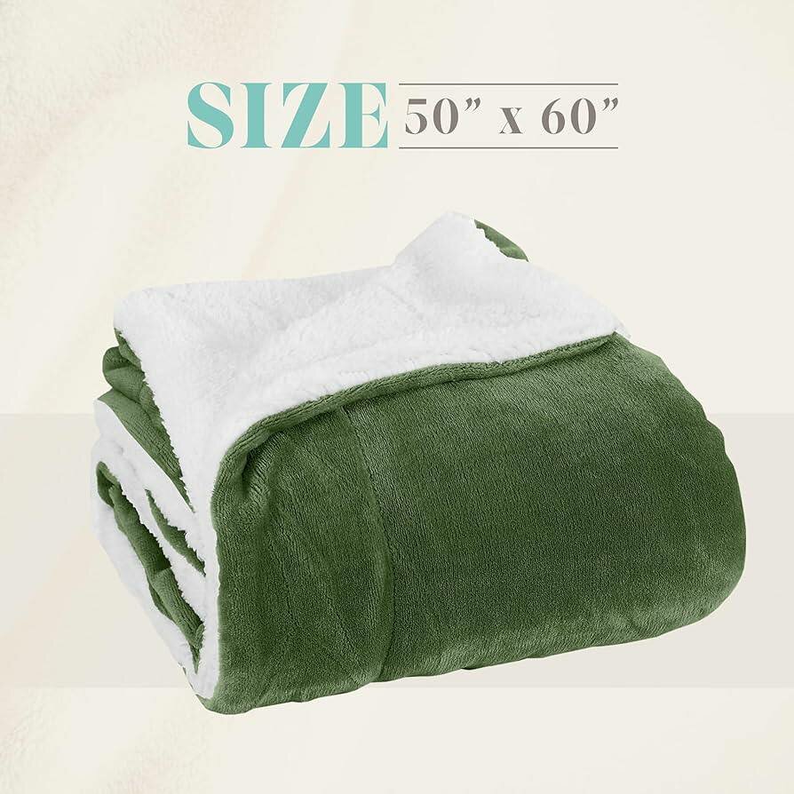 Fleece blanket, green color