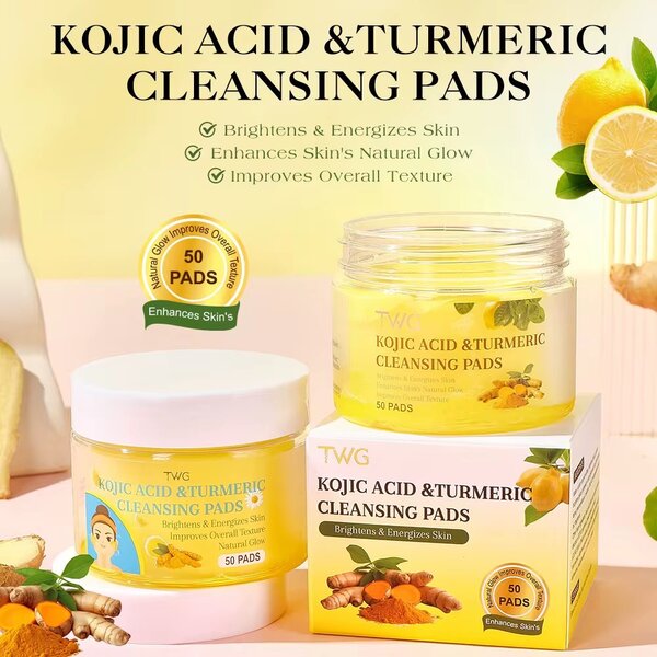 Pads Nettoyants à l'Acide Kojique et Curcuma