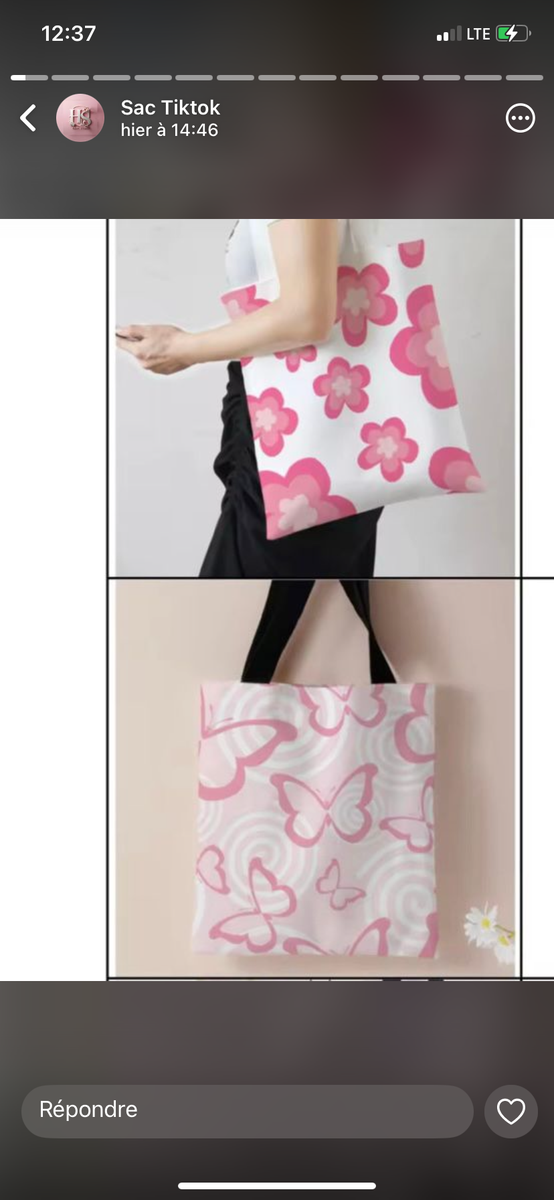 Sacs fourre-tout motif floral et papillon