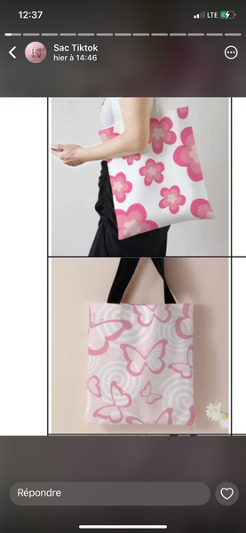 Sacs fourre-tout motif floral et papillon