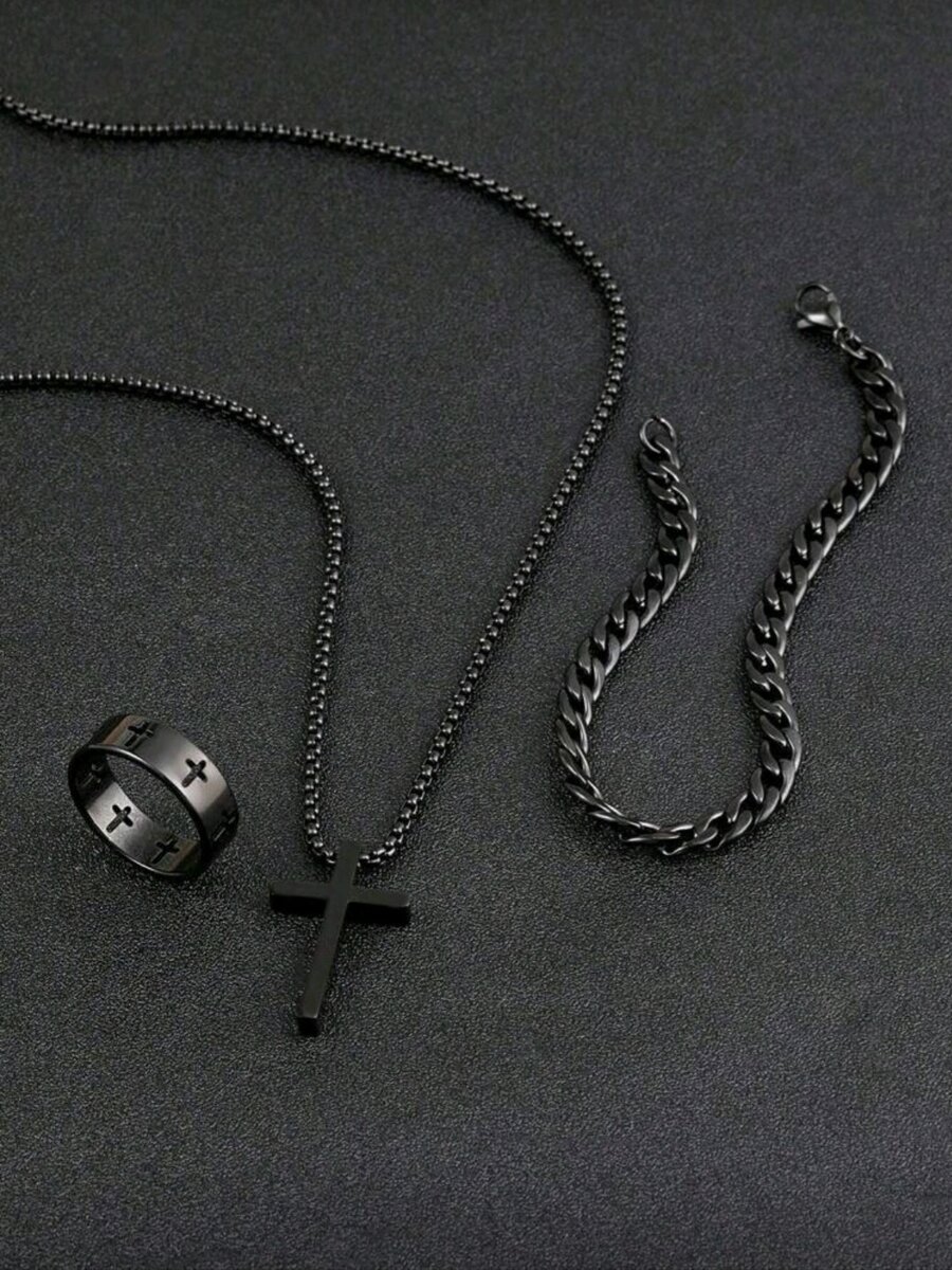 Set Bijoux Homme Noir
