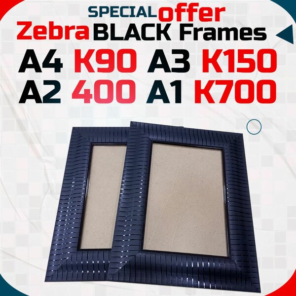 Zebra black picture frames