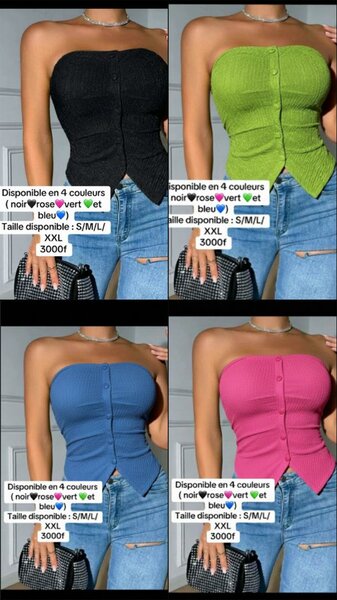 Top bustier sans bretelles