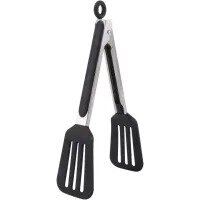 Silicone Tong/Turner, Non-stick Tong, Silicone Chimta Black 9inch