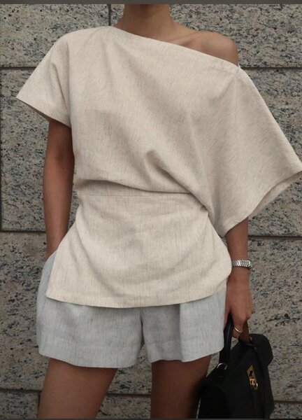 Blouse asymétrique en lin