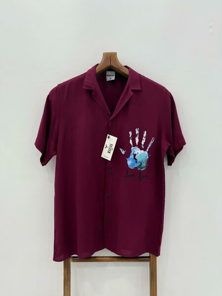 Chemise bordeaux à imprimé