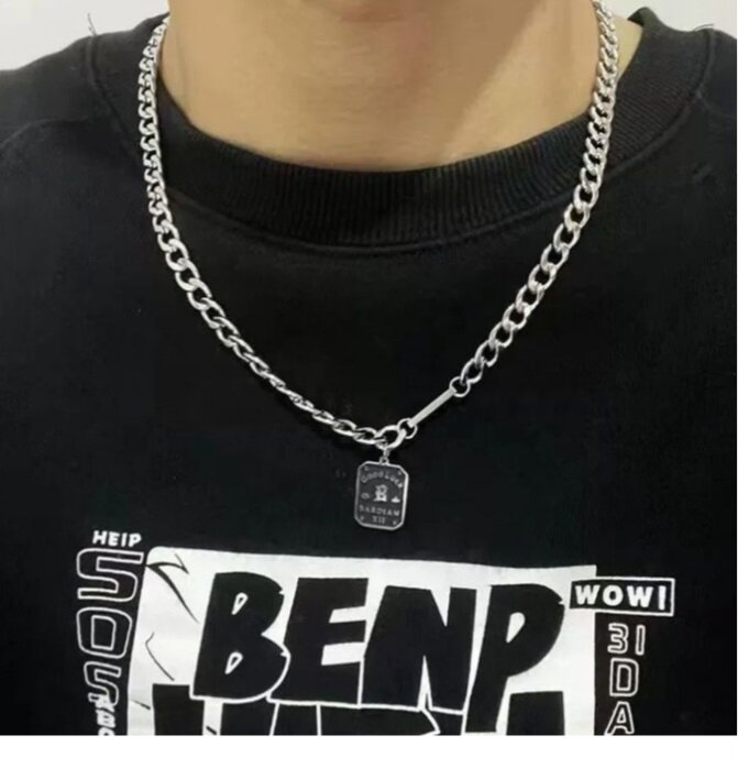 Chaîne Homme Plaque Argentée