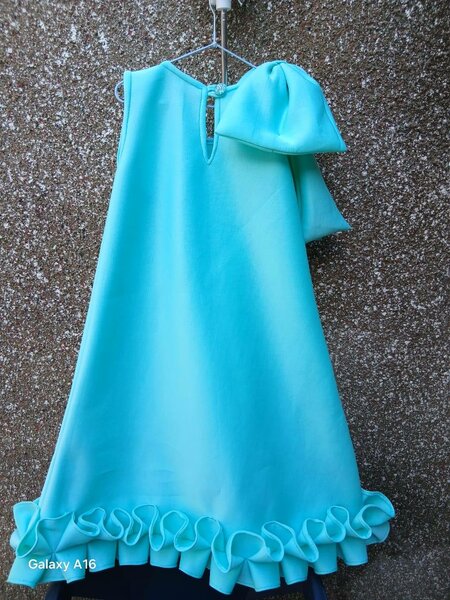 Robe Fille Évasée Turquoise