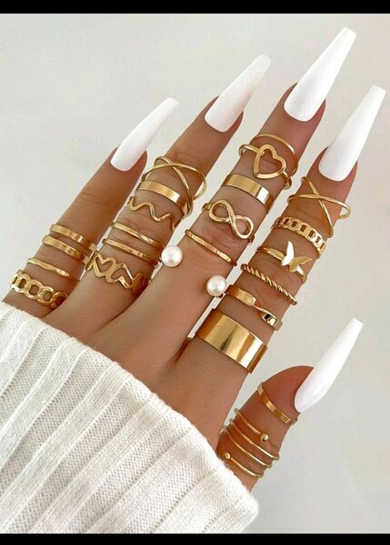 10 bague dorée set tendance