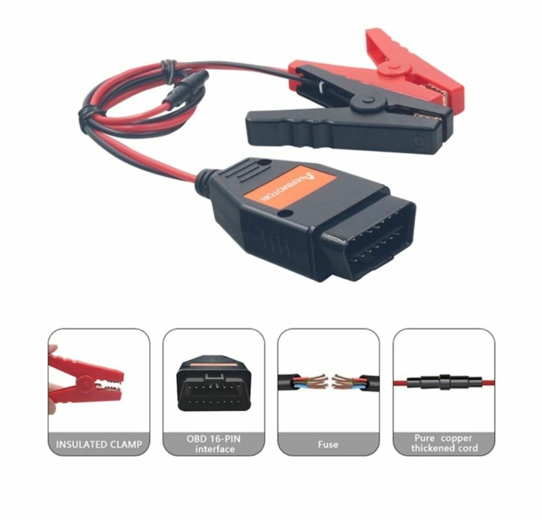 BATTERY ALLIGATOR CLIPS CAR EMERGENCY POWER