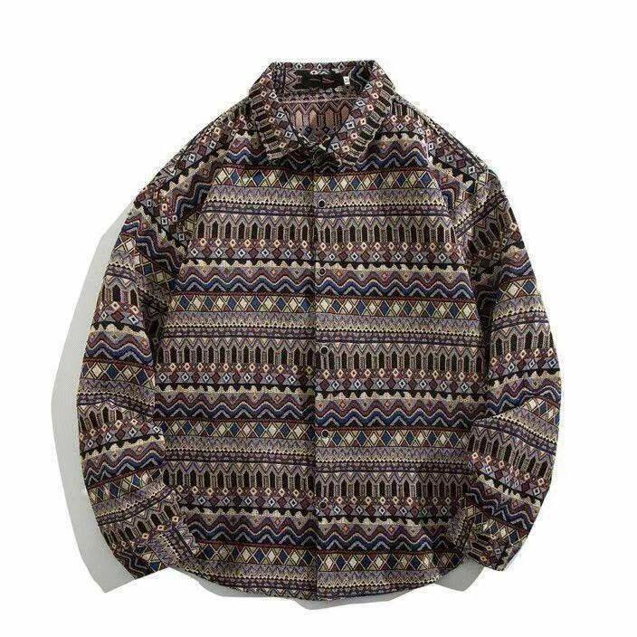 Chemise à motifs géométriques