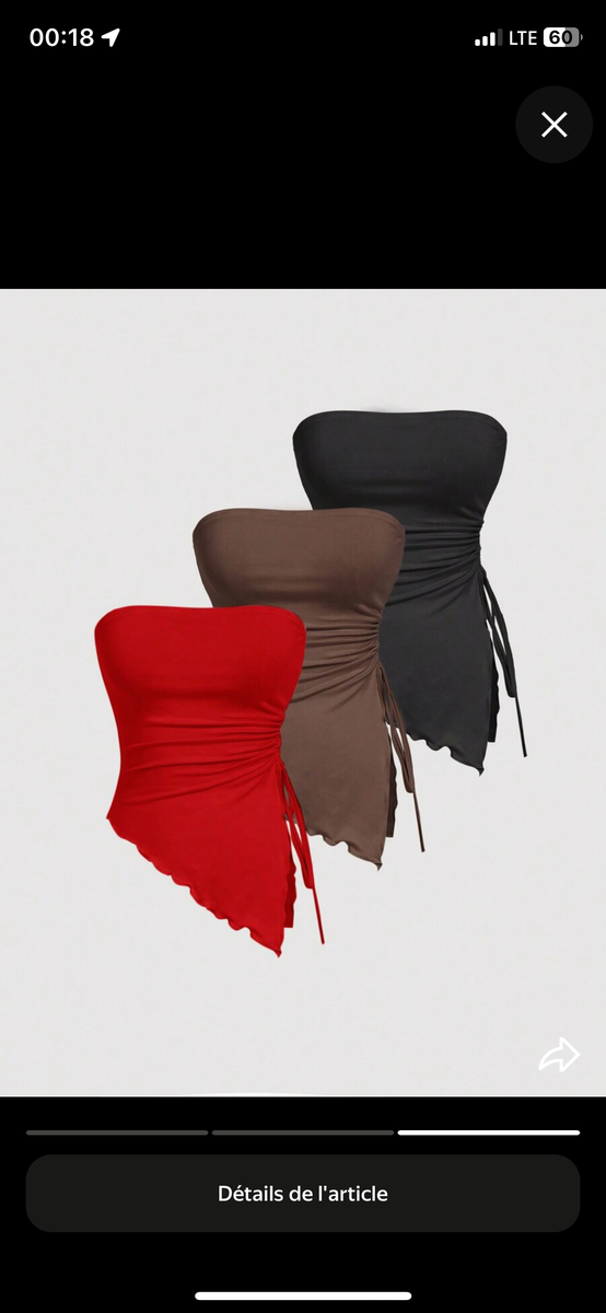 Top bustier asymétrique élégant