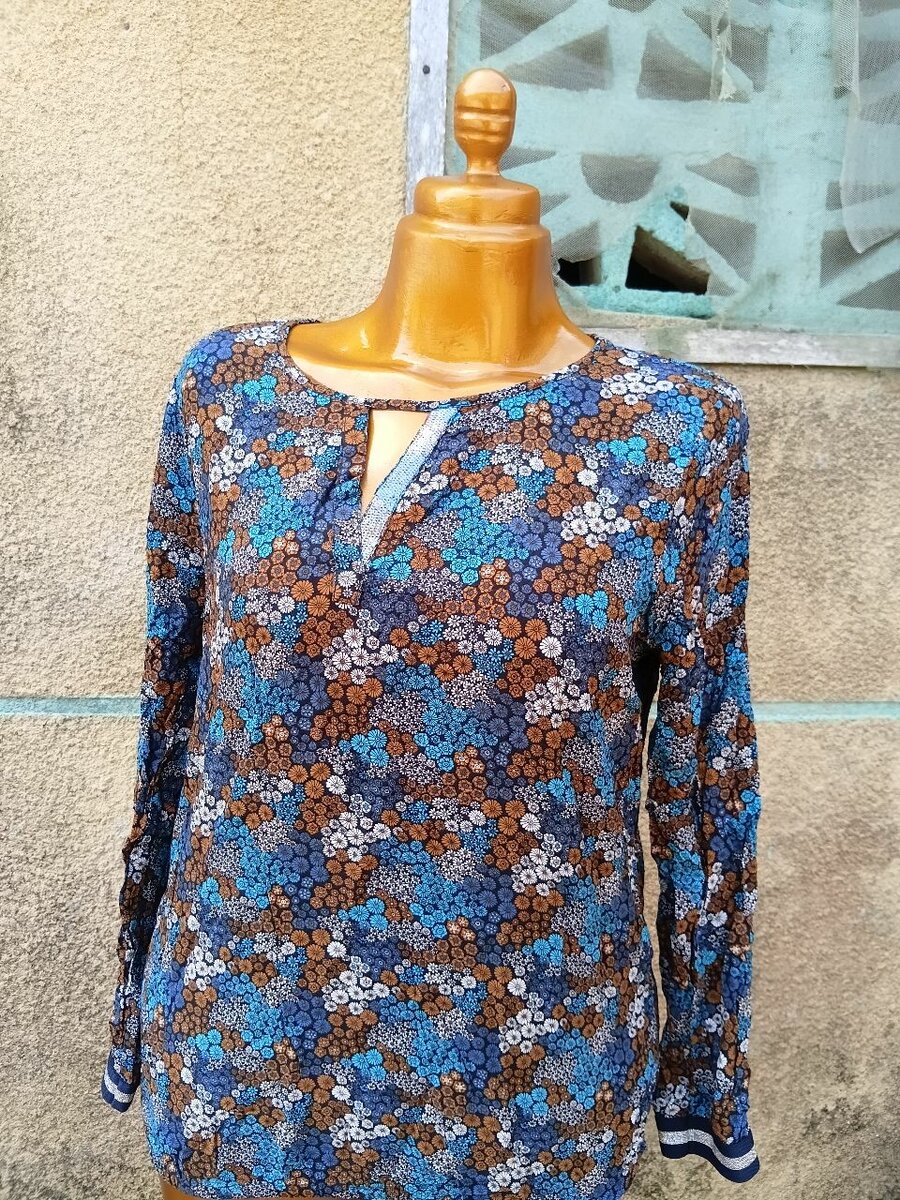 Chemisier en coton rayé