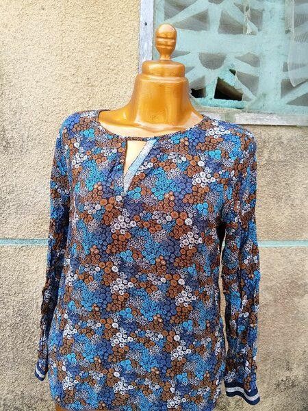 Chemisier en coton rayé