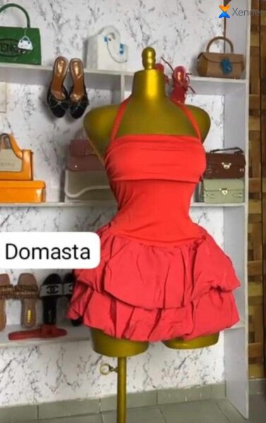 Robe été rouge moulante