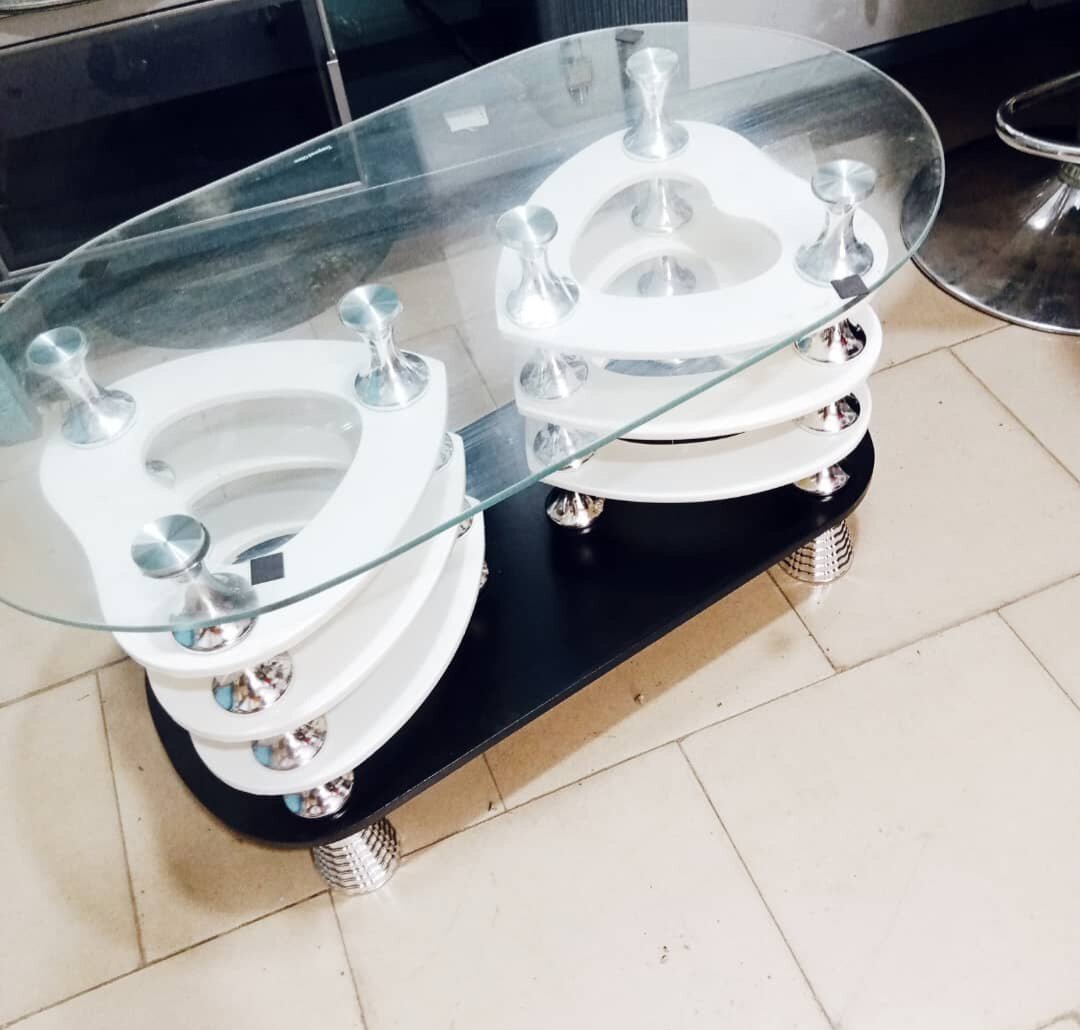 Table vitrée Centrale Basse transparent