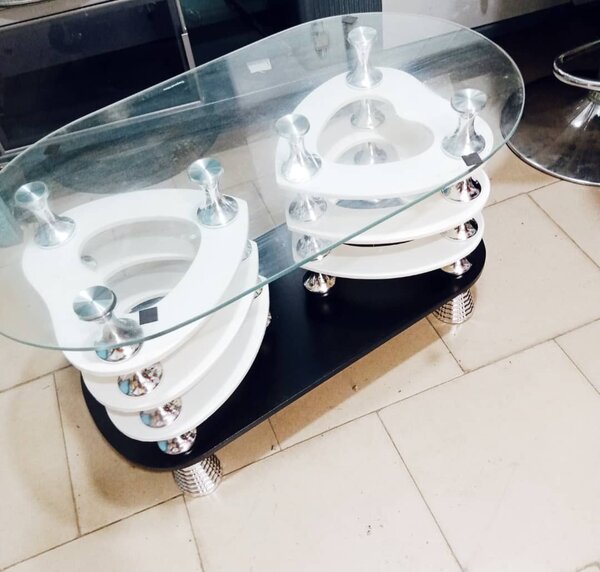 Table vitrée Centrale Basse transparent